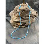 Larimar & Woolly Mammoth Ivory Beaded Necklace