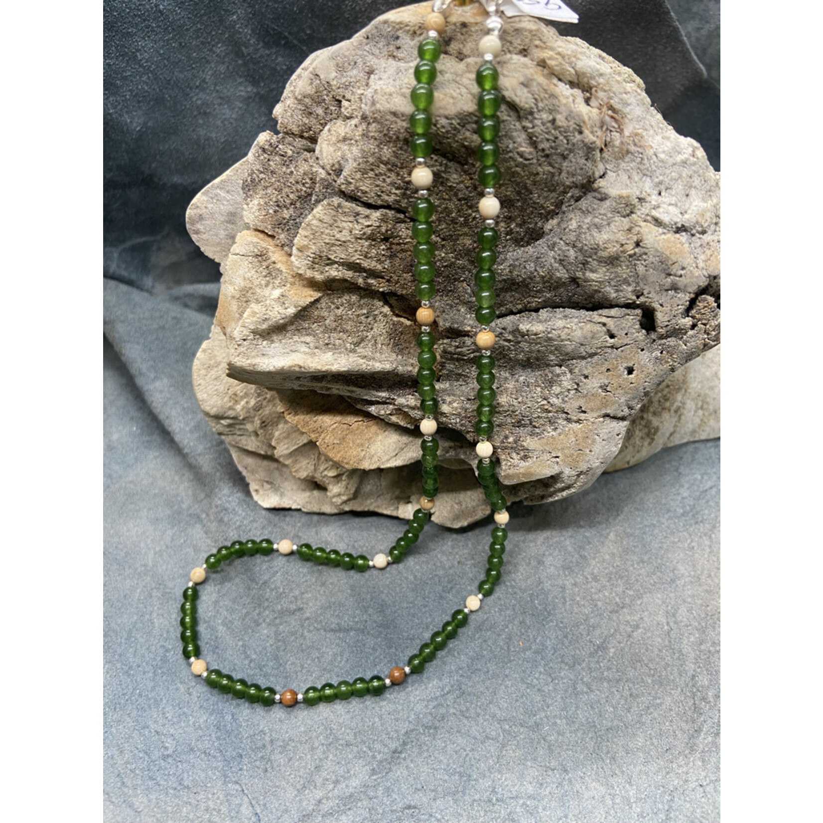 Jade & Woolly Mammoth Ivory Beaded Necklace