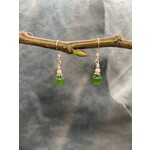 6mm Jade Bead Dangle Earrings