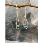 4mm Turquoise Bead Triple Loop Earring