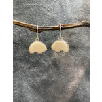 Fossilized Walrus Ivory Spirit Bear Earrings