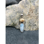 Fossil Walrus Ivory & Larimar Pendant