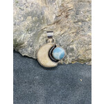 Fossil Walrus Ivory Moon & Larimar
