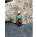 Mammoth Tooth Triangle & Turquoise Pendant