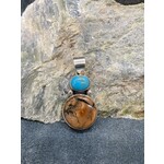 Mammoth Tooth & Turquoise Pendant
