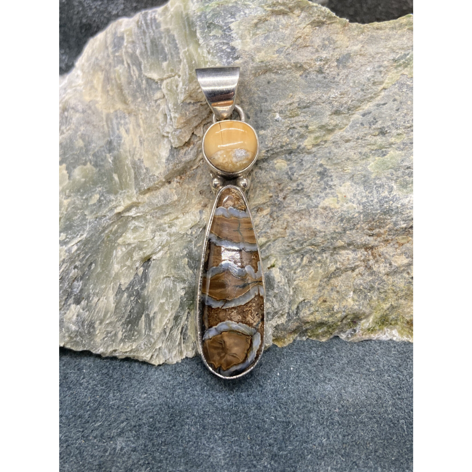 Mammoth Tooth & Fossil Walrus Ivory Pendant