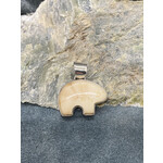Fossil Walrus Ivory Spirit Bear Pendant