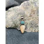 Fossil Walrus Ivory & Turquoise Pendant