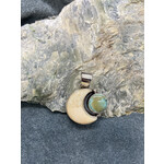 Walrus Ivory Moon & Turquoise Pendant