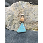 Turquoise & Fossil Walrus Ivory Pendant