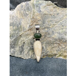 Fossil Walrus Ivory & Jade Pendant