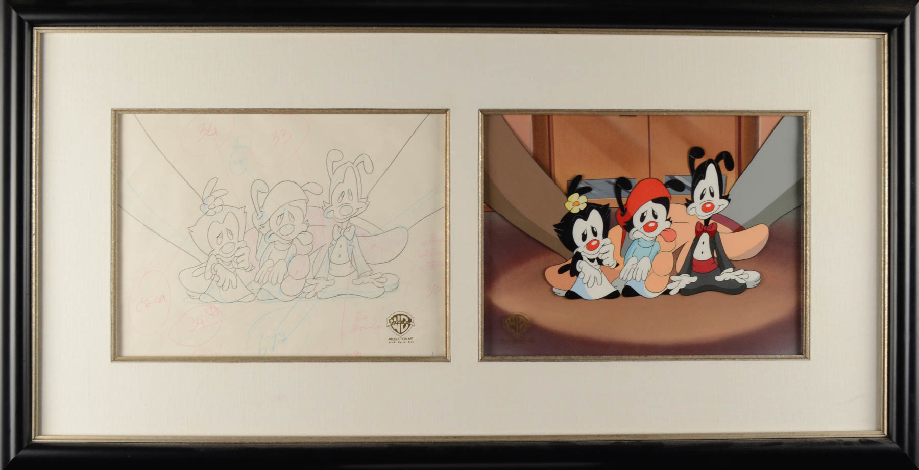 ANIMANIACS Production Drawing & Hand Painted Cel - Stage Nine