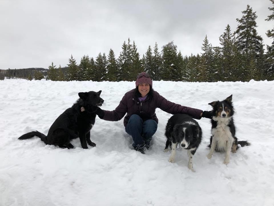 Owner, Myra, and her pups