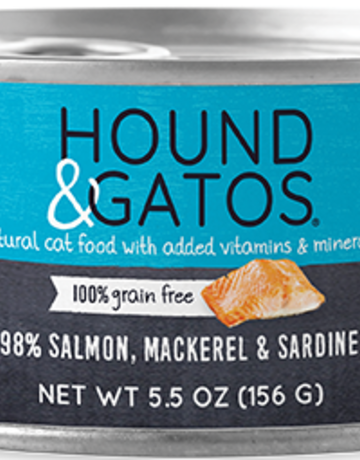 Hound & Gatos Feline Grain-Free 98% Salmon, Mackerel, & Sardine