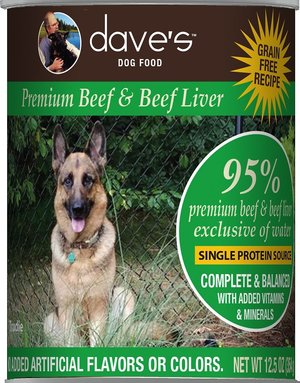 Daves Pet Food Canine Grain-Free 95% Beef & Liver Pate