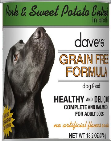 Daves Pet Food Canine Grain-Free Pork & Sweet Potato in Broth