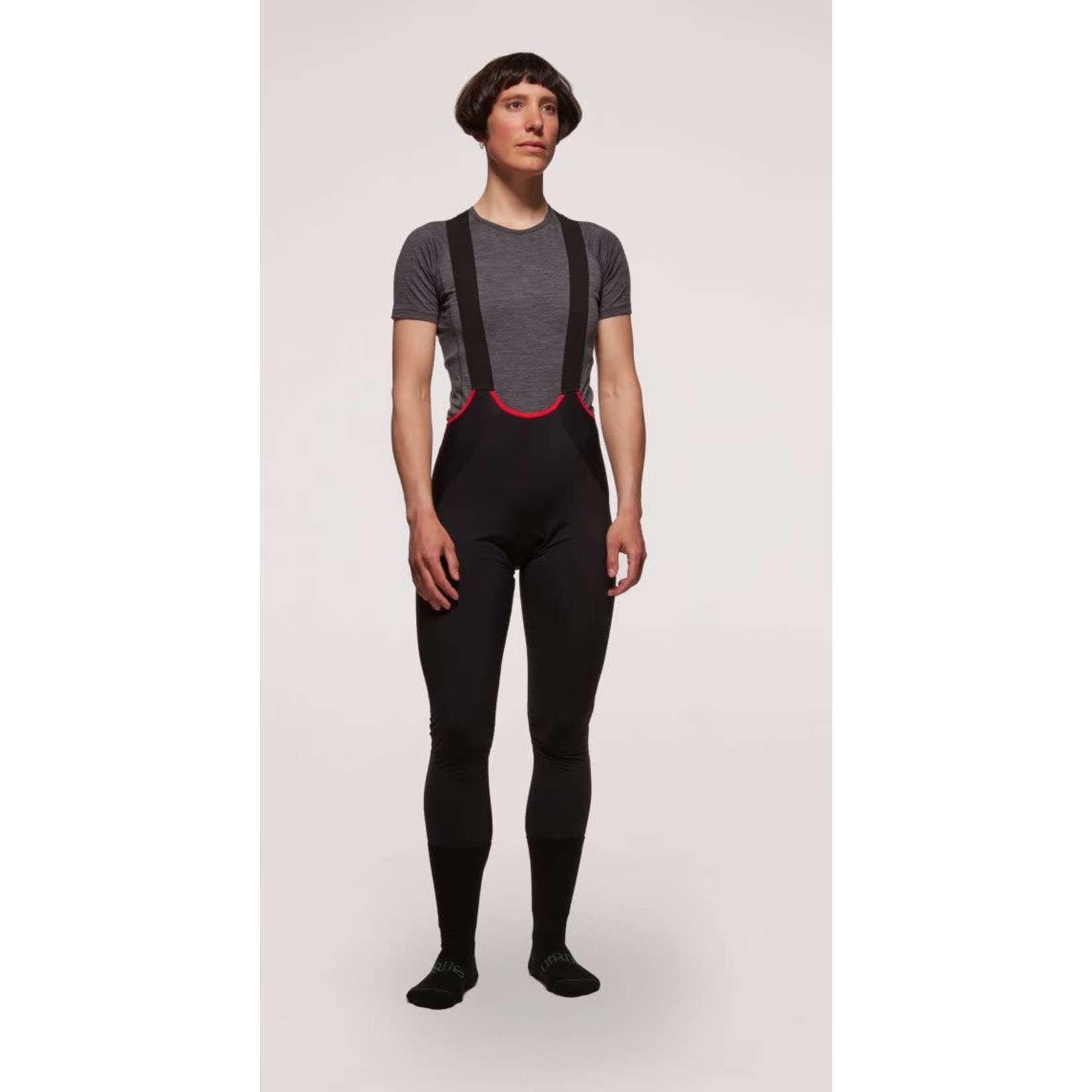 Winter Road Cycling Bib Tights Black for Men