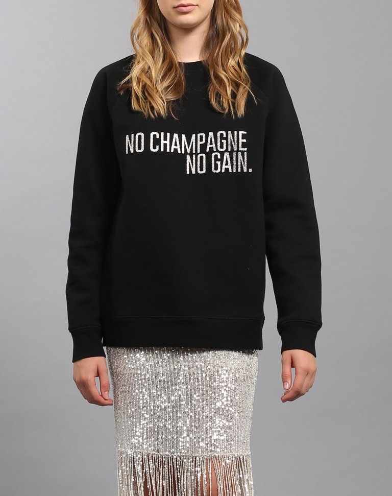 BRUNETTE THE LABEL NO CHAMPAGNE SILVER GLITTER CREW