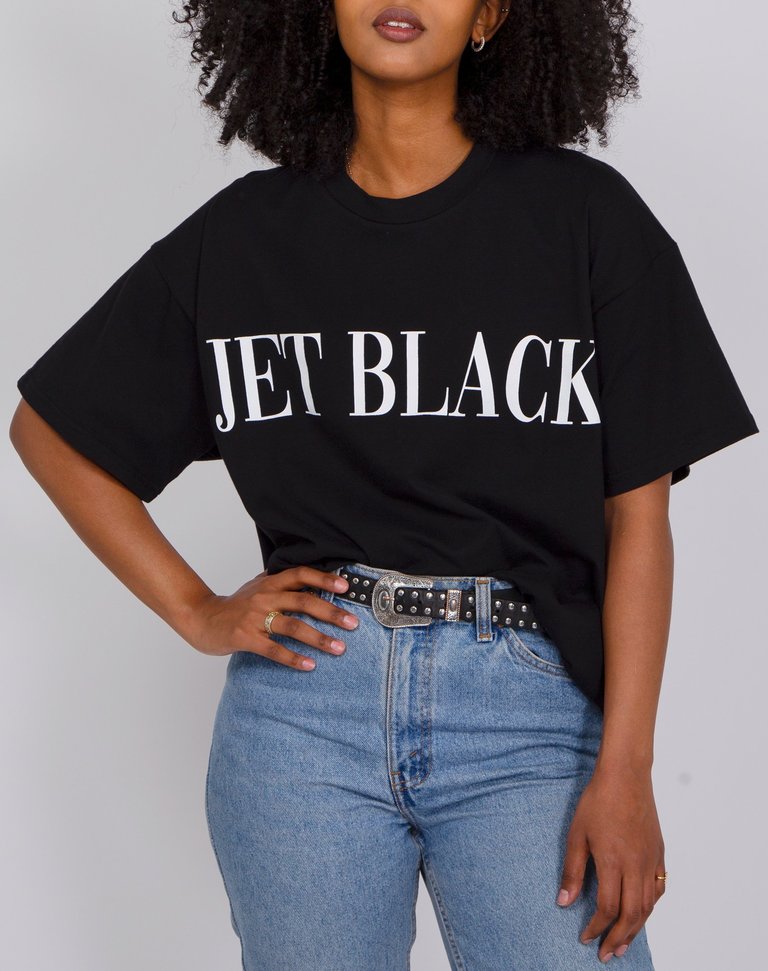 BRUNETTE THE LABEL JET BLACK SERIF BOXY TEE