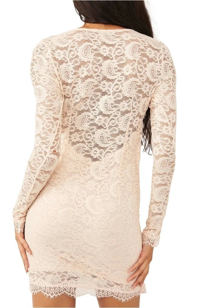 FREE PEOPLE PEARL LACE MINI DRESS