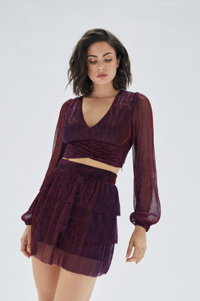 MINKPINK INES TWIST LUREX TOP