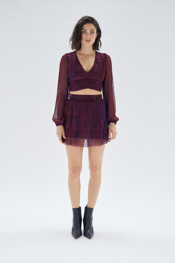 MINKPINK INES TWIST LUREX TOP