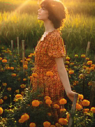 LUSANA AYLA MINI DRESS IN NECTAR FLORAL