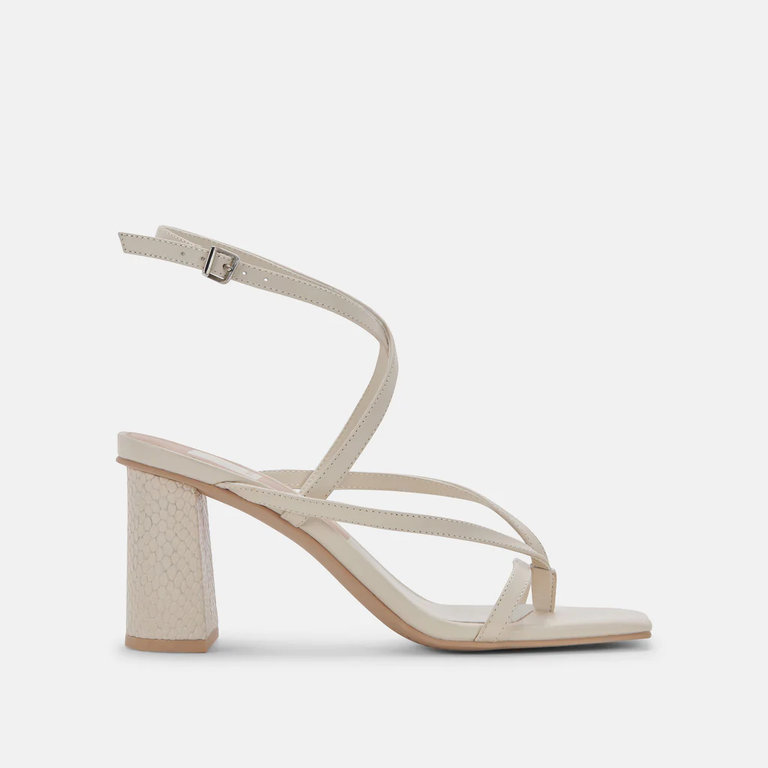 DOLCE VITA PAROO HEELS IN IVORY LEATHER
