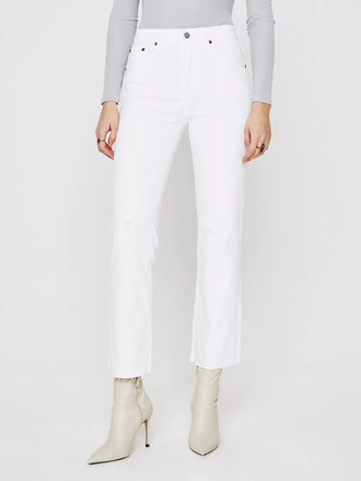 AG ADRIANO GOLDSCHMIED KINSLEY IN AUTHENTIC WHITE DESTRUCTED