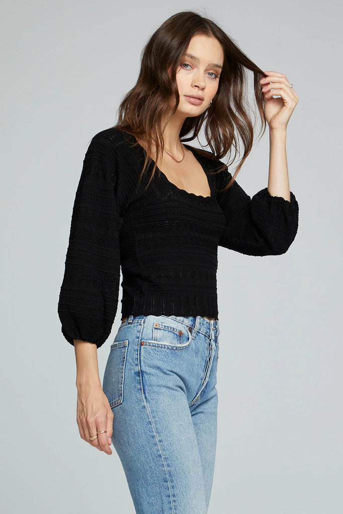 SALTWATER LUXE FABLE SWEATER IN BLACK