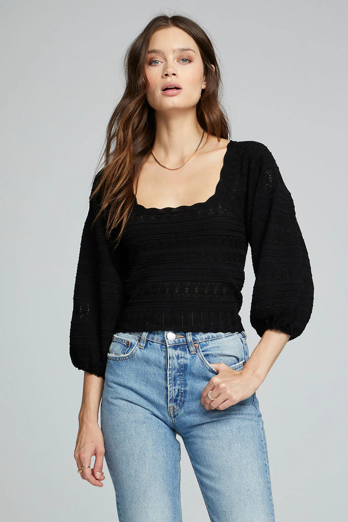 SALTWATER LUXE FABLE SWEATER IN BLACK