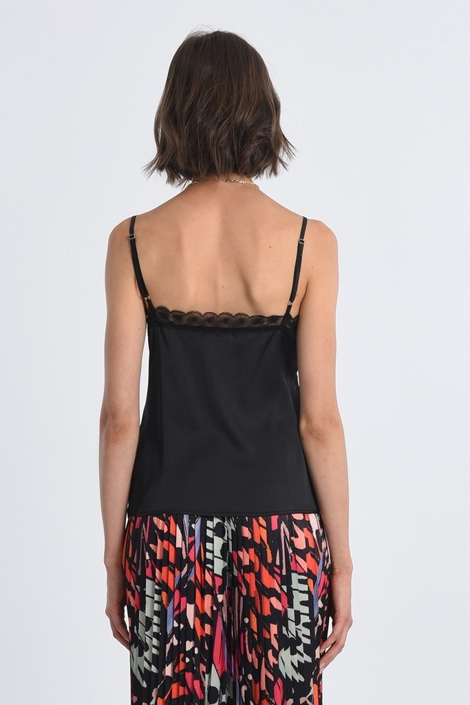 MOLLY BRACKEN SATIN CAMISOLE IN BLACK