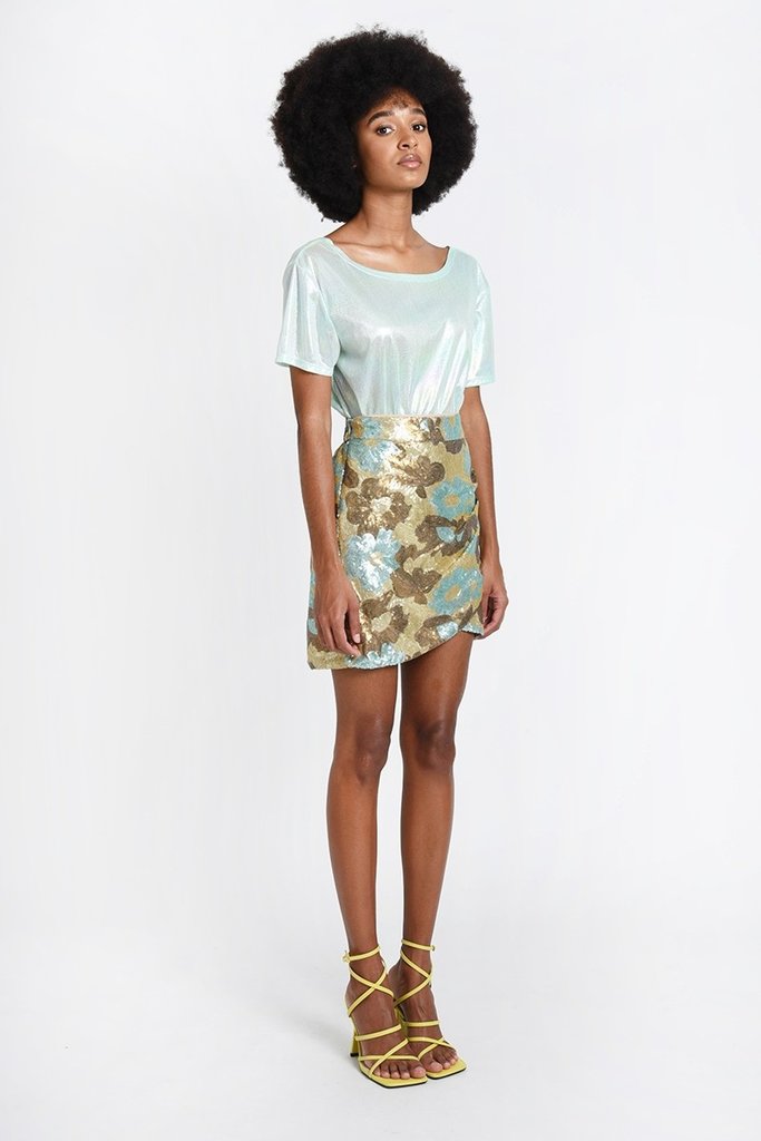 MOLLY BRACKEN SEQUINNED SKIRT IN MULTI