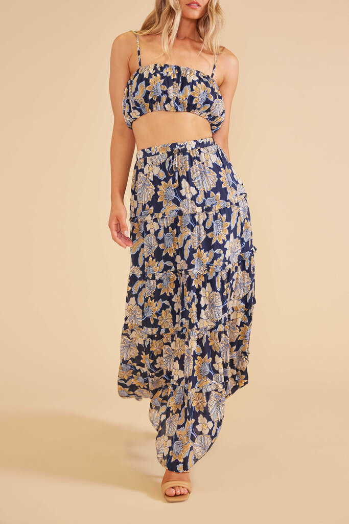 MINKPINK QUINN CROP TOP IN NAVY FLORAL