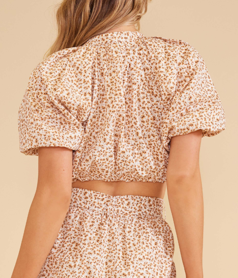 MINKPINK FREYA CROP TOP IN DITZY FLORAL