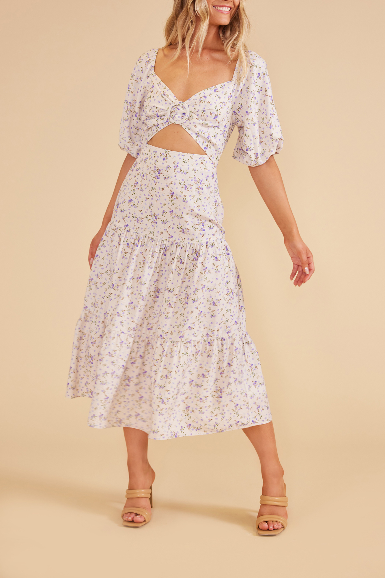 Hibiscus islands midi dress ivory hotsell