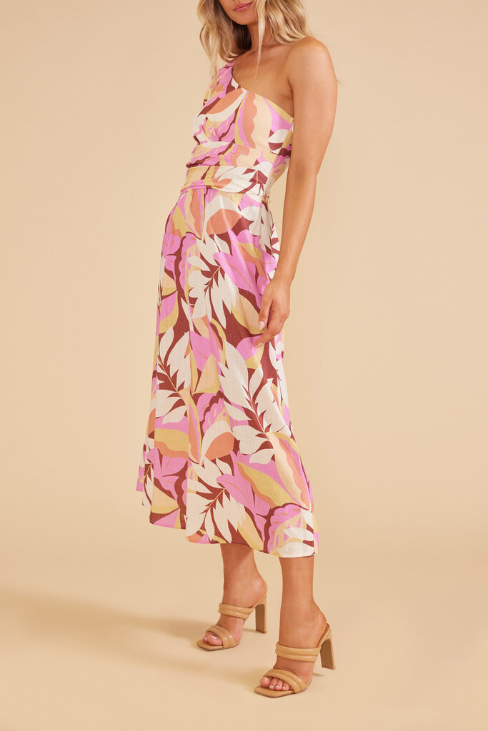 MINKPINK KALI ONE SHOULDER DRESS IN PINK