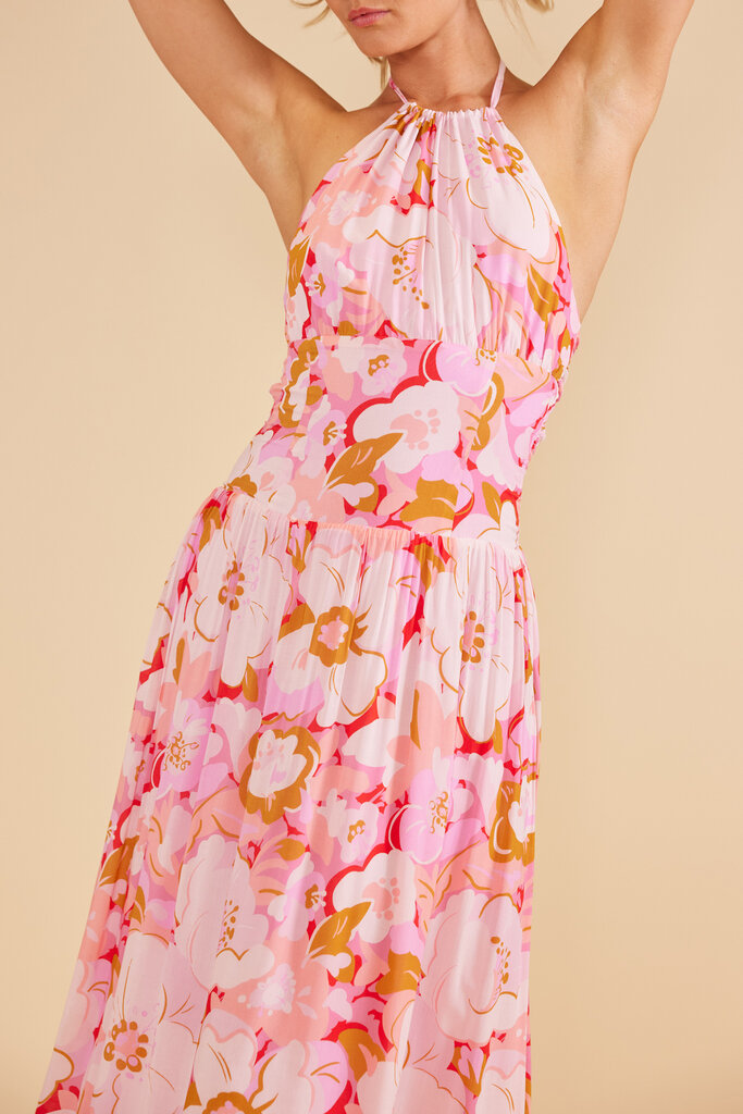 MINKPINK JOSIE HALTER MAXI DRESS IN FLORAL