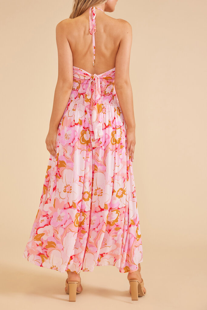 MINKPINK JOSIE HALTER MAXI DRESS IN FLORAL