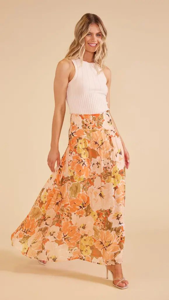 MINKPINK TAHLIA MAXI SKIRT IN FLORAL