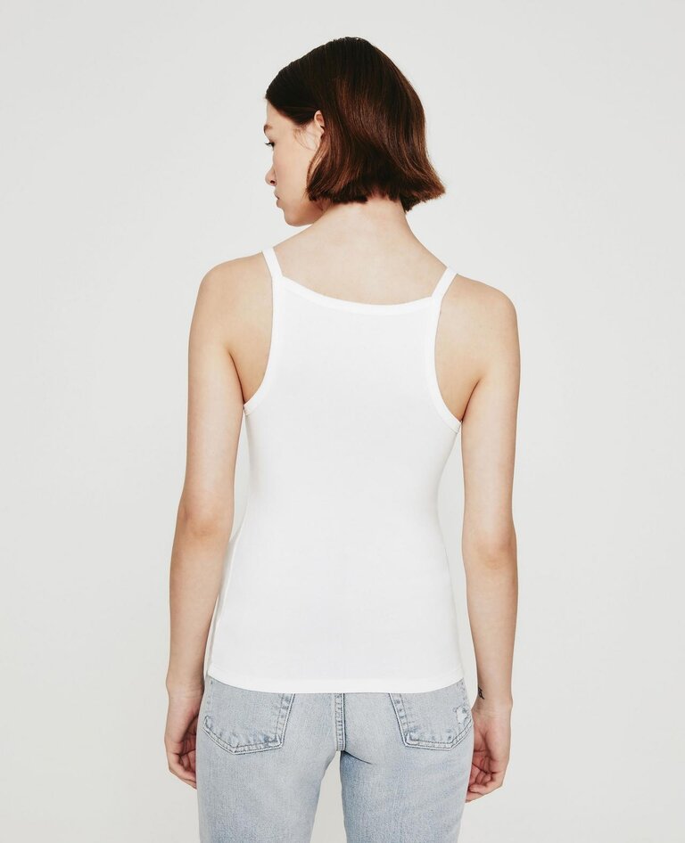 AG ADRIANO GOLDSCHMIED WITTNEY TANK IN EX-WHITE