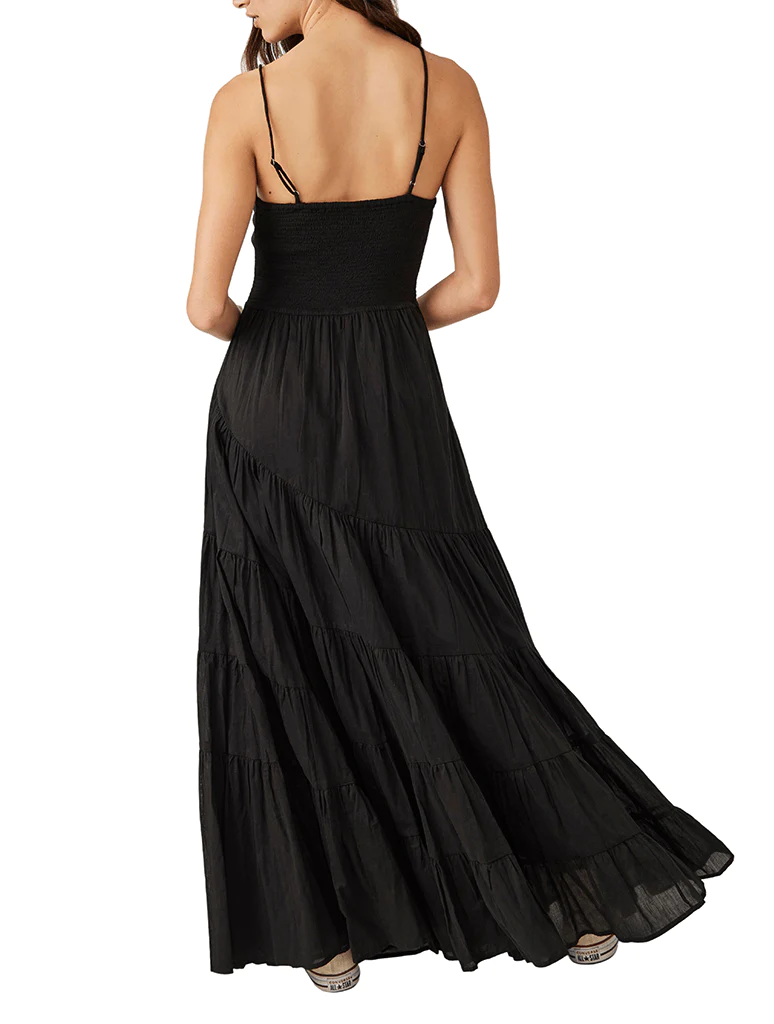 Black solid clearance maxi dress