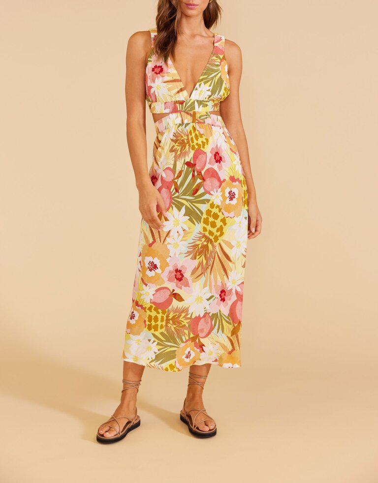 MINKPINK DOMENICA CUTOUT MIDI DRESS IN TROPICAL