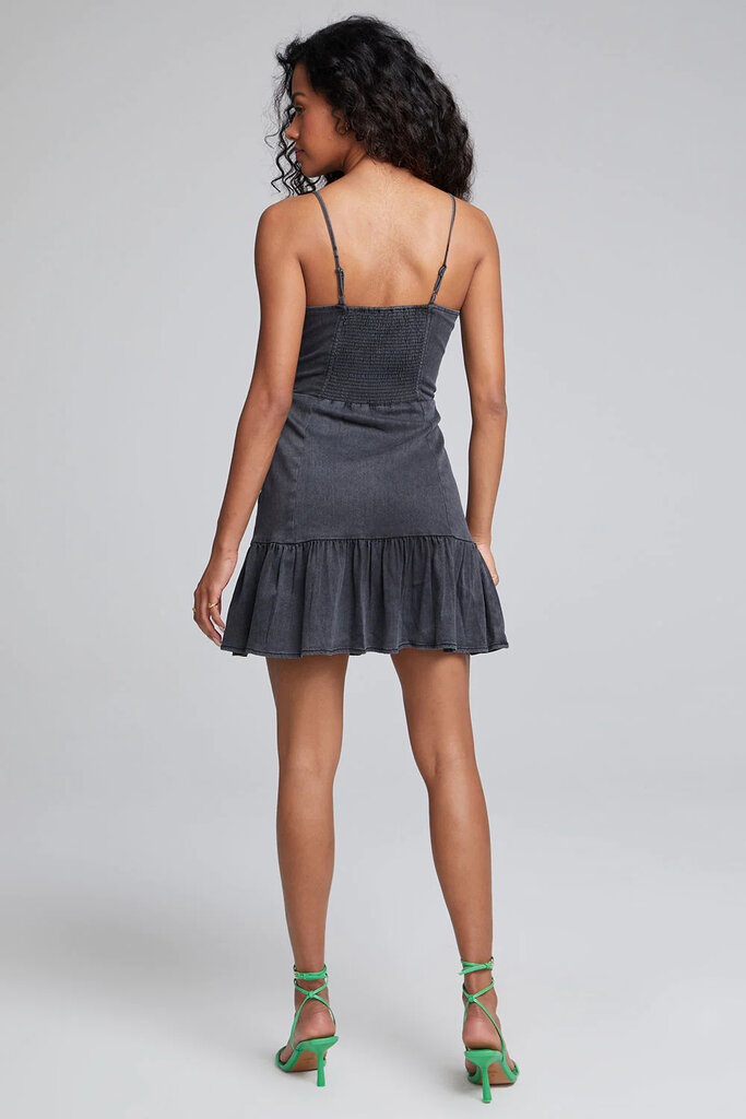 SALTWATER LUXE EMI MINI DRESS IN WASHED BLACK