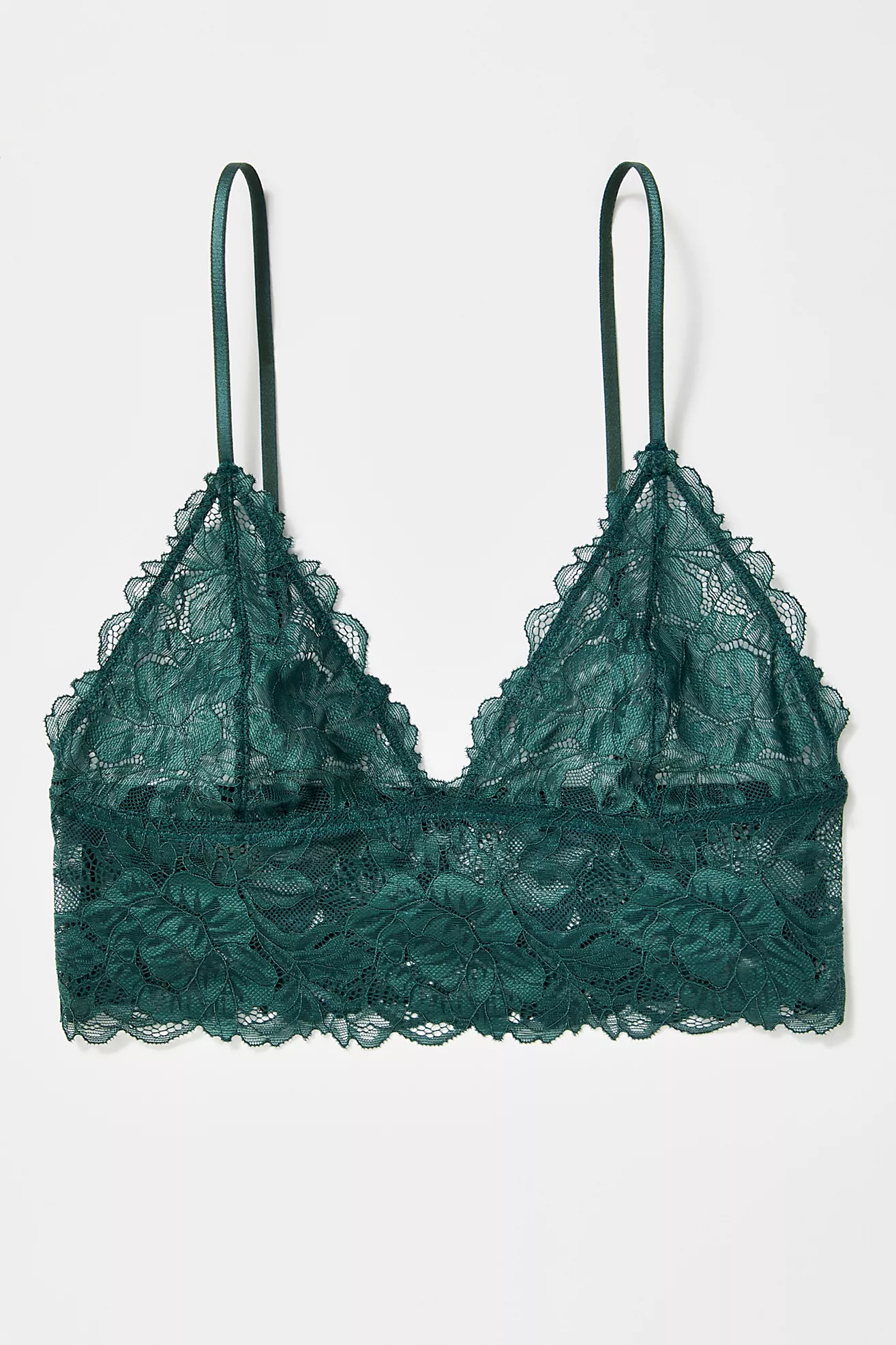 EVERYDAY LACE LONGLINE IN EVERGREEN - Honest Boutique