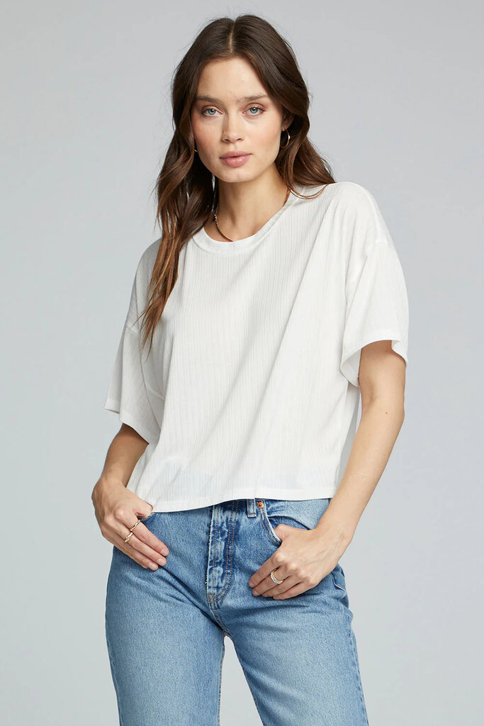 SALTWATER LUXE CREW NECK TEE IN WHITE