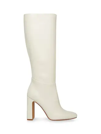 STEVE MADDEN ALLY BOOTS IN WHITE LEATHER STEVE MADDEN ALLY BOOTS IN WHITE LEATHER