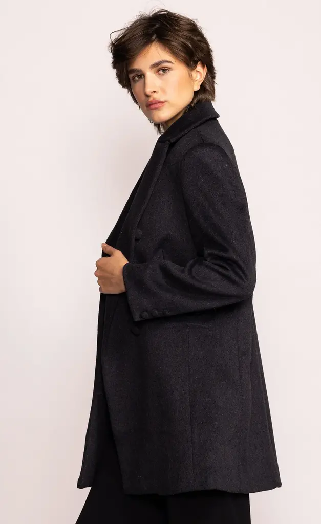 PINK MARTINI THE VALERIE COAT IN DARK GREY