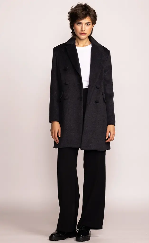 PINK MARTINI THE VALERIE COAT IN DARK GREY