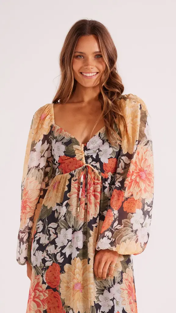 MINKPINK CLEMENTINE MIDI DRESS IN VINTAGE FLORAL